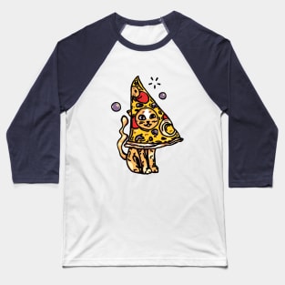 CAT AND PIZZA Baseball T-Shirt
